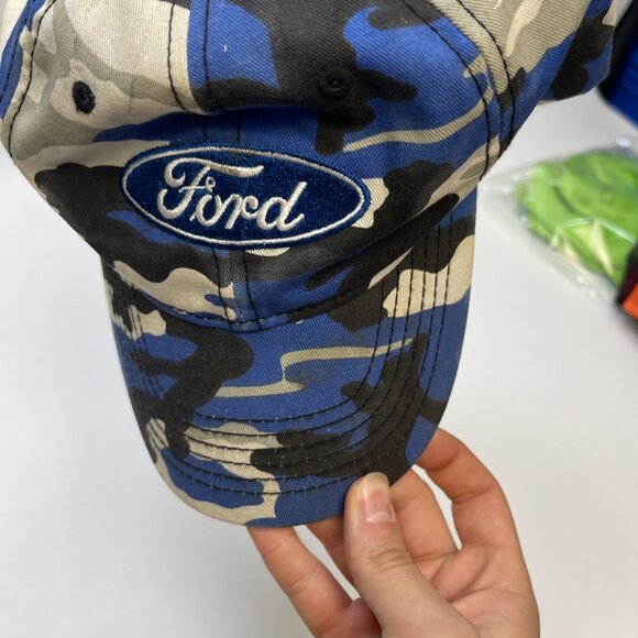 Ford Blue Camouflage Baseball Hat Cap Adjustable Embroidered Logo Unisex Adult - Picture 9 of 10